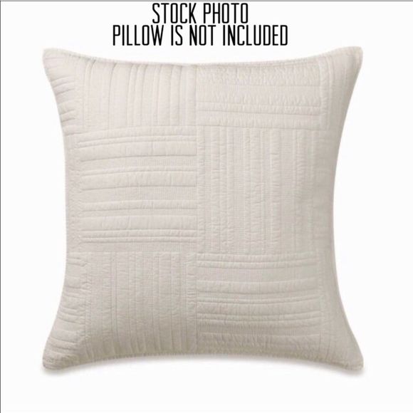 BarbaraBarry CottonQuilted Single Euro Pillow Sham in Eternity Oyster 26x26 NEW - Picture 9 of 9